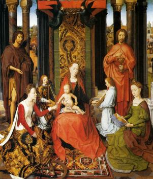 Hans Memling : The Mystic Marriage Of St. Catherine Of Alexandria (central panel of the San Giovanni Polyptch)